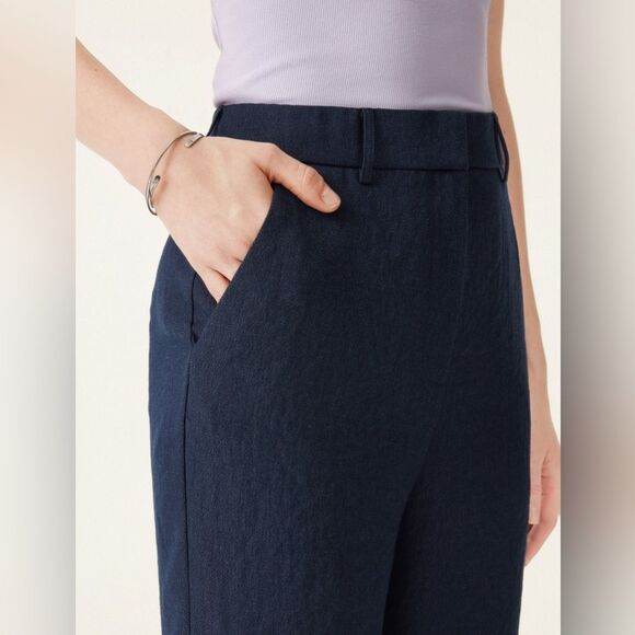 New OGL Viscose-Linen Weave European Linen Mid Rise Flared Pant with Pockets - Picture 9 of 13